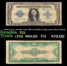 1923 $1 large size Blue Seal Silver Certificate Grades f+ Signatures Woods/White