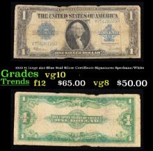 1923 $1 large size Blue Seal Silver Certificate Grades vg+ Signatures Speelman/White