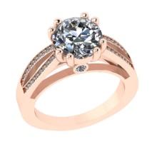 2.75 Ctw VS/SI1 Diamond 14K Rose Gold Vintage Style Engagement Ring