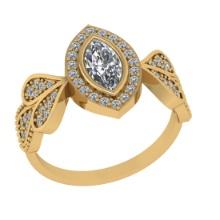 0.83 Ctw VS/SI1 Diamond 14K Yellow Gold Engagement Ring