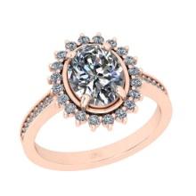 2.44 Ctw VS/SI1 Diamond 14K Rose Gold Engagement Ring