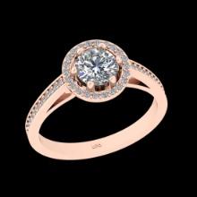 1.25 Ctw VS/SI1 Diamond 18K Rose Gold Engagement Ring (ALL DIAMOND ARE LAB GROWN )