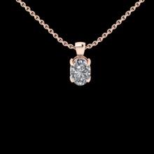 1.20 Ctw VS/SI1 Diamond Style 14 K Rose Gold Solitaire Necklace(ALL DIAMOND ARE LAB GROWN )