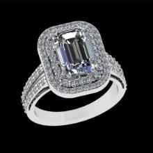 2.91 Ctw VS/SI1 Diamond Style 14 K White Gold Engagement Ring (ALL DIAMOND ARE LAB GROWN )