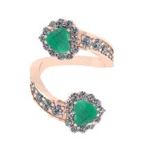 4.24 Ctw VS/SI1 Emerald and Diamond14K Rose Gold Engagement Ring