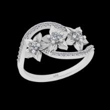 0.35 Ctw VS/SI1 Diamond 18K White Gold Engagement Ring (ALL DIAMOND ARE LAB GROWN )