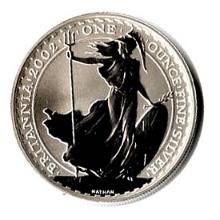 2002 1 oz Uncirculated Silver Britannia