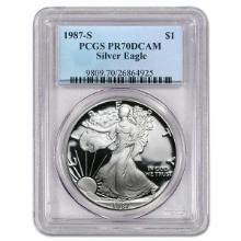 Certified Proof Silver Eagle 1987-S PR70DCAM PCGS