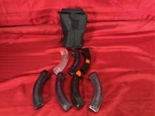 7- 25 rnd Banana clips with pouch