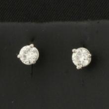 1/3ct Diamond Stud Earrings In Platinum Martini Settings