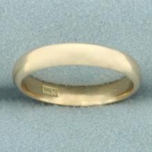 Mens Half Dome Wedding Band Ring In 14k Yellow Gold