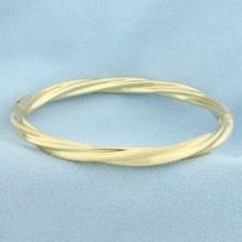 Twisting Rope Design Bangle Bracelet In 14k Yellow Gold