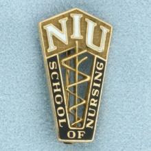 Niu Northern Illinois University School Of Nursing Enamel Pin In 14k Yellow Gold
