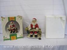 Melody In Motion Hand Painted Bisque Porcelain Santa, Tested and Works, Batteries Not Included
