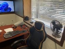 (Lot) Desk, TV, and Chair (No Files, No PC)