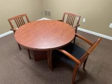 (Lot) Table and (3) Chairs