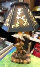 Cool Wood Craved Lamp- works