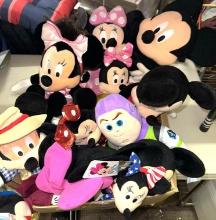 box full of New Disney stuffed animals
