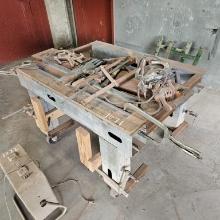 Rolling Cart with rigid saw, clamps, and contents