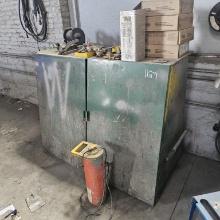Welding cabinet with large selection of supplies,