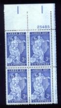 OLD 3 Cents Stamps ... Plate Block of 4 ... MNH