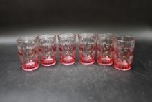 6 Cranberry Juice Glasses