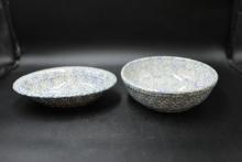 2 Hen Pottery Serving Bowls