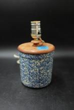 Hen Pottery Cannister Lamp