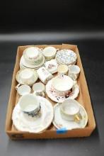 Box of Assorted Cups & Saucers