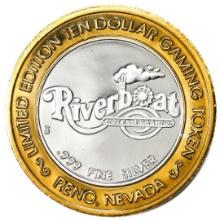 .999 Silver Riverboat Reno, NV $10 Casino Limited Edition Gaming Token