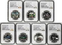 Set of 2019-2020 Ibero-American Historic Train (7) Silver Coins NGC PF69 Ultra Cameo