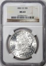 1882-CC $1 Morgan Silver Dollar Coin NGC MS63