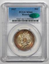 1937 Roanoke Commemorative Half Dollar Coin PCGS MS66 CAC Amazing Toning