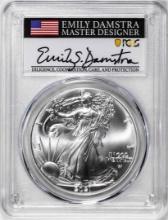 2021 Type 2 $1 American Silver Eagle Coin PCGS MS70 Damstra Signature First Strike