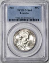 1918 Lincoln Commemorative Half Dollar Coin PCGS MS64