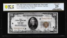 1929 $20 Federal Reserve Bank STAR Note New York Fr.1870-B* PCGS Very Fine 25
