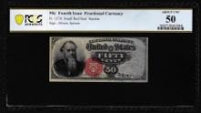 1863 Fourth Issue Fifty Cents Fractional Currency Note Fr.1376 PCGS About Unc 50