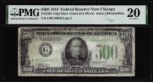 1934 $500 Federal Reserve Note Chicago Fr.2201-G PMG Very Fine 20