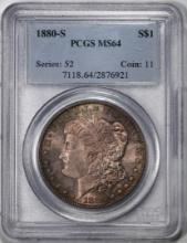 1880-S $1 Morgan Silver Dollar Coin PCGS MS64