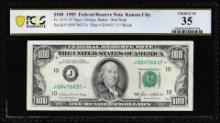 1985 $100 Federal Reserve STAR Note Kansas City Fr.2171-J* PCGS Choice VF 35
