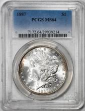 1887 $1 Morgan Silver Dollar Coin PCGS MS64