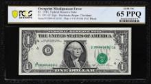 1981 $1 Federal Reserve Note Cleveland Misaligned Overprint Error PCGS Gem Unc 65PPQ