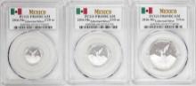 Lot of 2016-Mo Mexico Proof 1/20, 1/10 and 1/4 oz Silver Libertad Coins PCGS PR69DCAM