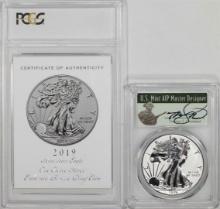 2019-S Enhanced Reverse Proof $1 Silver Eagle Coin PCGS PR69 FDOI Cleveland Signature