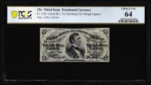 1863 Third Issue Twenty-Five Cents Fractional Currency Note Fr.1294 PCGS Choice Unc 64