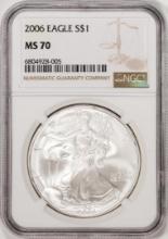 2006 $1 American Silver Eagle Coin NGC MS70