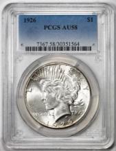 1926 $1 Peace Silver Dollar Coin PCGS AU58