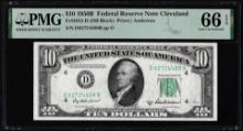 1950B $10 Federal Reserve Note Cleveland Fr.2012-D PMG Gem Uncirculated 66EPQ