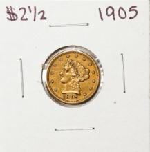 1905 $2 1/2 Liberty Head Quarter Eagle Gold Coin