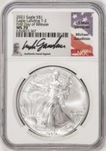 2021 Ty. 2 $1 American Silver Eagle Coin NGC MS70 First Day Release Gaudioso Signed